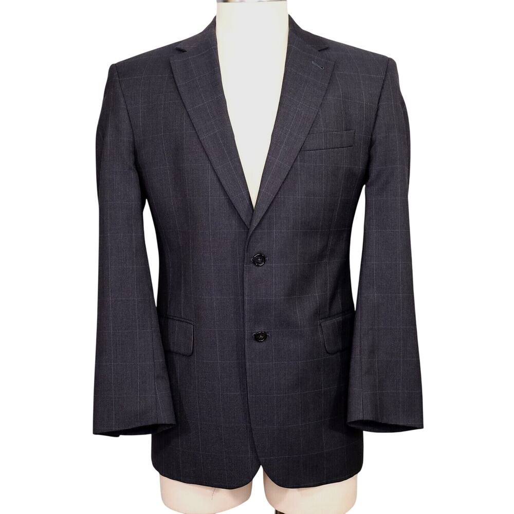 Jos A Bank Sport Coat Mens 41R Wool Silk Blue Gray Jacket Blazer Signature